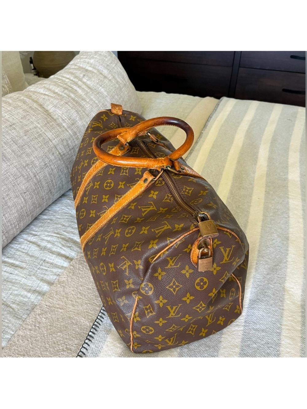 💯% Authentic LOUIS VUITTON Keepall 45 Travel Bag stamped M41428 Monogram Canvas